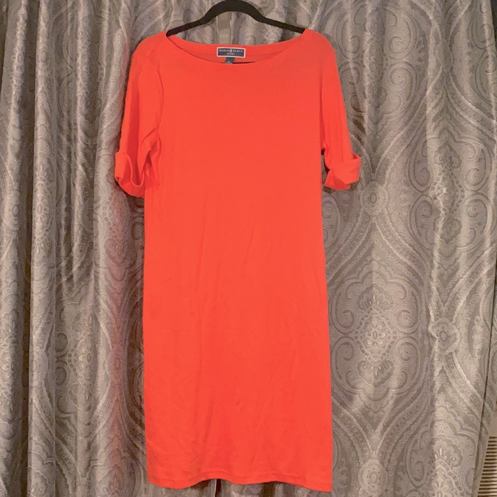 Coral 3/4 sleeve dress